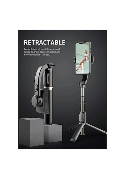 Tripod Q08 Bluetooth Çok Fonksiyonlu Kablosuz Kumandalı Tüm Akıllı Telefonlara Uyumlu Selfie Çubuk 1 Adet