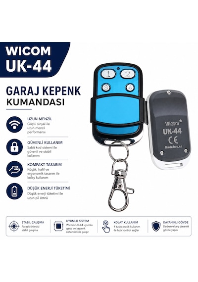 Wicom Uk-44 Garaj Kepenk Kumandası 4 Tuşlu Otomatik Kapı Bariyer Ve Kepenk Sistemleri Uyumlu