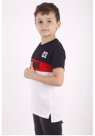 Toontoy Kids Toontoy Erkek Çocuk Worldwıde Yazı Baskılı Tişört Lacivert