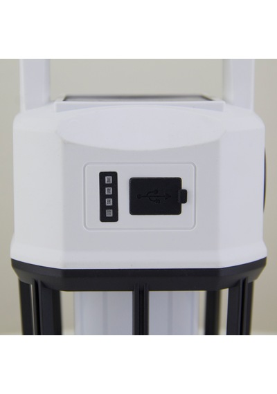 Powerbank Özellikli Solar Güneş Enerjili Ve Usb Şarjlı Kamp Lambas3 Modlu 600lmn Beyaz