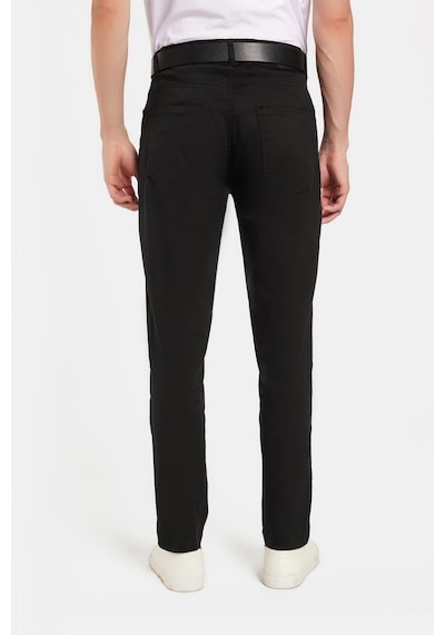 Tudors Erkek Regular Fit Rahat Kesim Mevsimlik Kanvas Siyah Pantolon-34476 Siyah