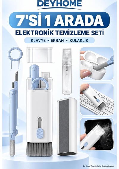 7'si 1 Arada Elektronik Temizleyici Kiti, Fırçalı Klavye Temizleyici Kiti, Airpods Pro İçin 3'ü 1 Arada Temizleme Kalemi, Kulaklık, Klavye, Dizüstü Bilgisayar, Telefon, Pc Monitörü İçin