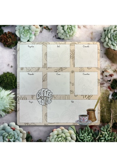 19.5x19.5cm 52 Yaprak Haftalık Planner - Coffee Time Diğer
