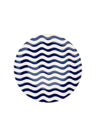 Tuluu Porselen Panarea Servis Tabağı - Mavi - 25 Cm Renkli
