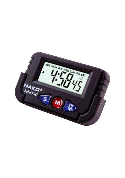 Nako Küçük Dijital Masa - Araba Saati Alarm Kronometre Na-613d Gkh
