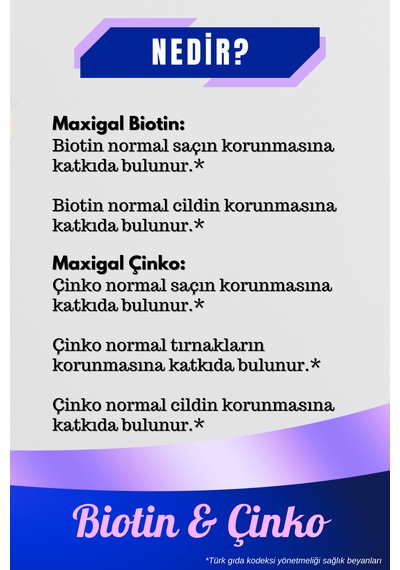 Biotin 5000mcg Çinko 15mg Avantajlı Saç Ve Tırnak Paketi
