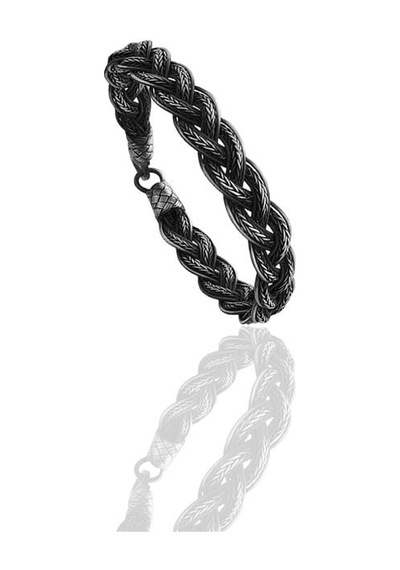 Gümüş Tamamen El İşçiliği Kazaziye İşlemeli Örgülü Erkek Bileklik Barcode 45116160