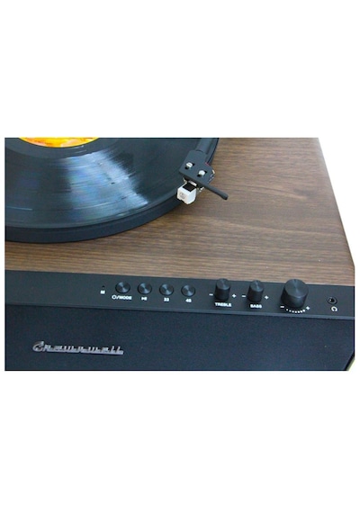 Nostaljik Ahşap Kaplama Pikap 33x45 Plaklar Bass Bluetooth Crownwell Vegas Plus Renk Siyah