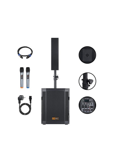 Hepa Merz Handfest Line Array Mikrofonlu Ses Sistemi Aktif Subwoofer + Line Hoparlör 2000w