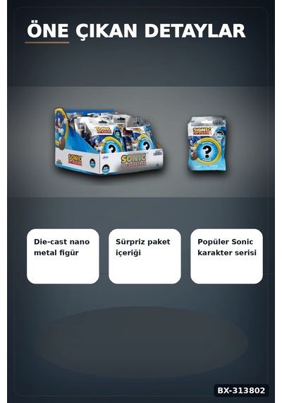 4 Cm Metal Die-cast Mini Sonic Figur Koleksiyon Paketi Surpriz Nano Oyun Bx-313802