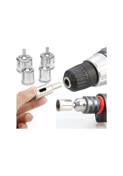 Mermer Granit Fayans Porselen Cam 22mm 30mm Yuvarlak Delme Pancı Elmas Uçlu Delik Açma Karot Ucu 2li