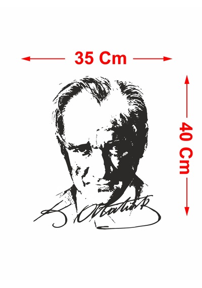 Atatürk - Mustafa Kemal Atatürk Sticker - Araba - Oto - Motosiklet Sticker 00017 40x35 Cm