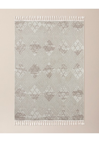 Madame Coco Clavier Saçaklı Halı - Kemik - 200x300 Cm Çok Renkli