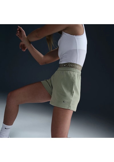 Nike Chill French Terry 4" Short Kadın Boxer Detaylı Şort-sportxstore Yeşil