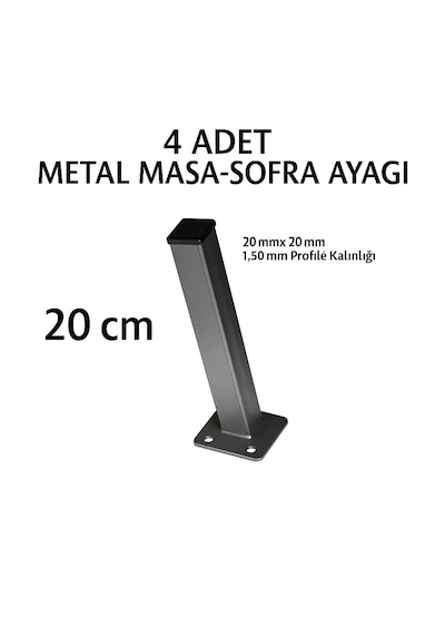 4lü Katlanır Metal Yer Sofrası Ayağı Yer Masası Ayağı 20 Cm Gri