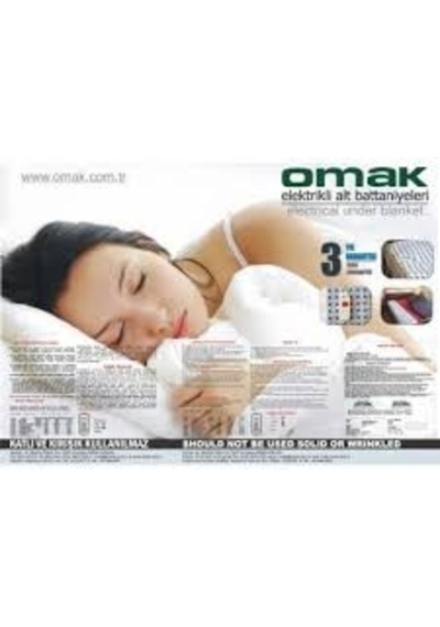 Omak Çift Kişilik Elektrikli Istıcı Battaniye Güvenli Emniyetli Beyaz