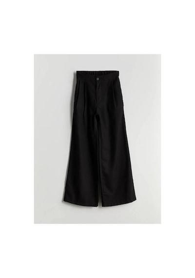 LC Waikiki Lcw Teen Siyah Beli Lastikli Pileli Genç Kız Pantolon New Blakız Çocuk