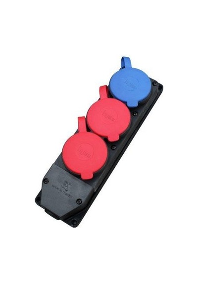 3x25a Trifaze Kauçuk 3lü Grup Priz 2 Tri+1 Mono