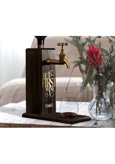 Bk Gift Aynalı Altın Kabartma Musluklu Doğal Siyah Ebony Ahşap Şarap Standı, Home Bar, İçecek Dispenseri, Ahşap İçecek Çeşmesi-11