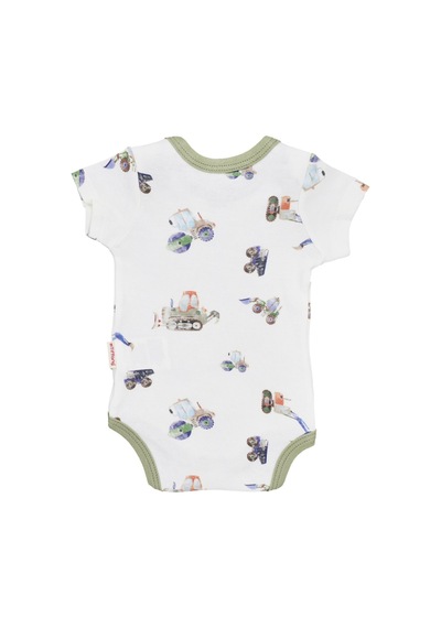 Tiffany Baby & Kids Tiffany Work Machine Theme Yarım Kol Bebek Body 13008 Ekru