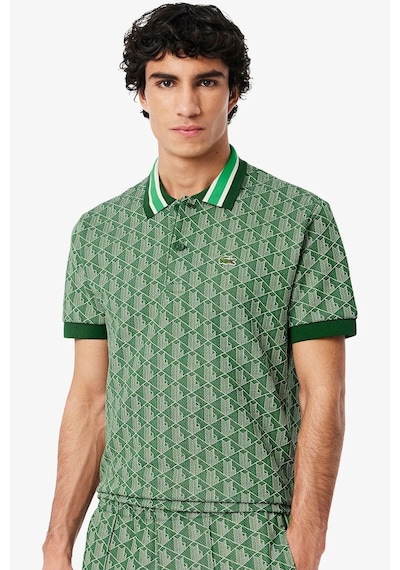 Lacoste Classic Fit Monogram Polo T-shirt Erkek Polo Yaka Tişört Yeşil Yeşil