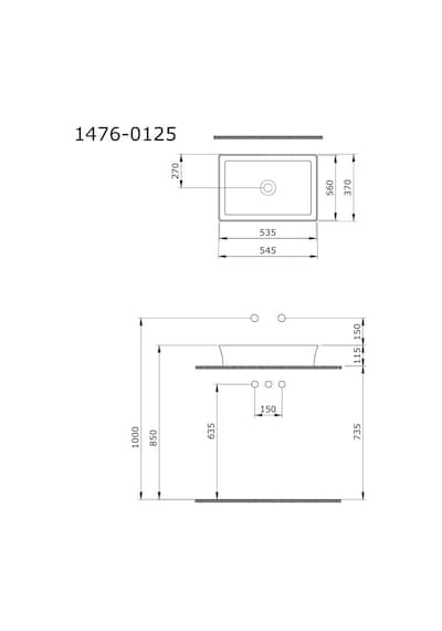Bocchi Sottile Slim Line 1476-071-0125 Tezgah Üstü Lavabo Mat Petrol Mavisi 55 CM 1466841