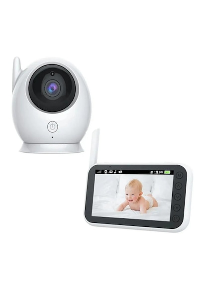 Crow's Tech Ct-lcd Ekranlı Gece Görüşlü Bebek Monitörü - Bebek Izleme Kamerası Oda Sıcaklığı Kontrollü Kablosuz Beyaz