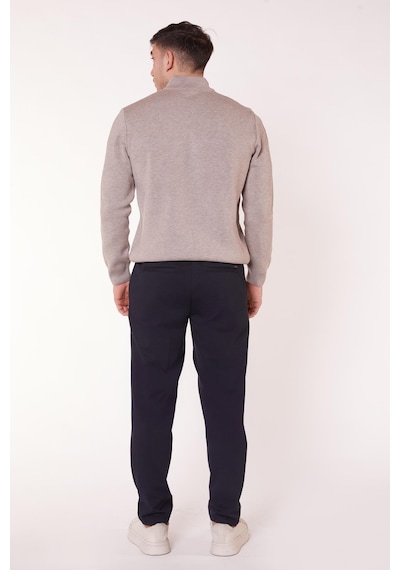 Braccas Erkek Yandan Cepli Beli Yarım Lastikli Slim Fit Chino Lacivert Pantolon Lacivert