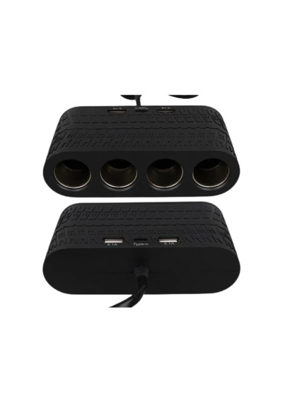 Araç İçi Güç Dağıtıcı 4 Çakmaklık 2 Usb 1 Type C Şarj Ünitesi Çok Renkli
