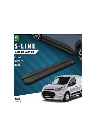 S-Dizayn Opel Vivaro B Kısa Şase S-Line Siyah Yan Basamak 223 Cm