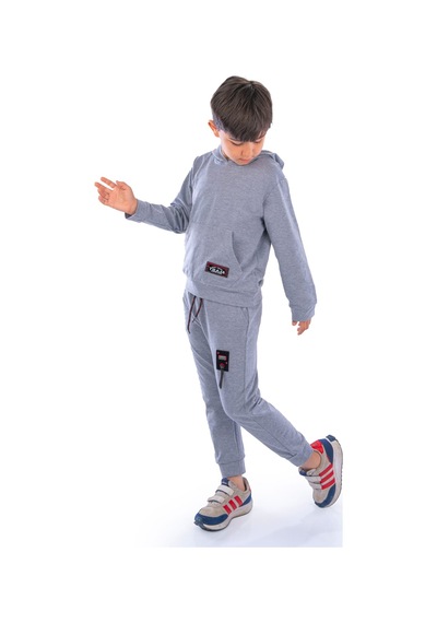 Mnk Baby & Kids Team Kanguru Cepli Kapüşonlu Çocuk Eşofman Mnk10074 gri