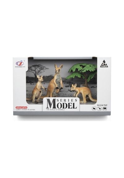 Yavrulu Kanguru Ailesi Figür Seti- Model Hayvan Oyuncak