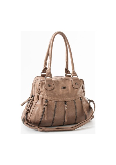 571 Collections Yıkanmış Deri Çok Gözlü Omuz Çantası Vizon Model: 571-12l