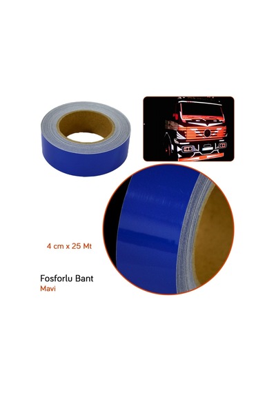 Carub  4CM x 25M BR2405304 Fosforlu Bant  Mavi