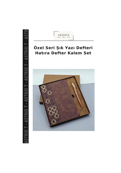 Özel Seri Şık Yazı Defteri Hatıra Defter Kalem Set Çok Renkli