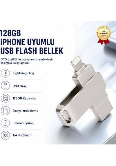256gb Apple Uyumlu iPhone  Usb Flash Bellek Çift Girişli Lightning Otg Destekli Taşınabilir Depolama-1352
