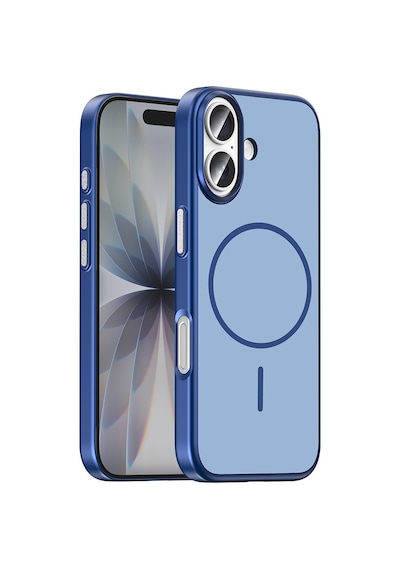 Apple iPhone Uyumlu 16 Kılıf M-safe Şarj Özellikli Zore Lora Pc Kapak - Lacivert