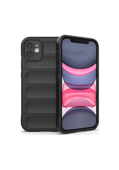 Zore İphone 11 Kılıf Esnek Tpu Oyuklu Arka Yüzey Tasarımlı Ogaa Etnik Silikon Kapak - Siyah
