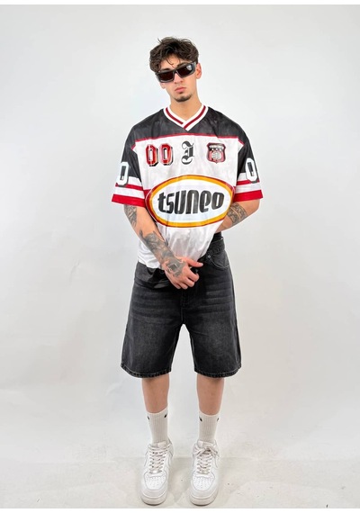 Zaee Tsuneo 00 Oversize Football Jearsy Forma Siyah / Beyaz