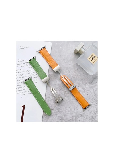 Newface - 793 - Apple Watch Uyumlu 38mm Kr414 Daks Deri Kordon - Csmo-tex - - Siyah