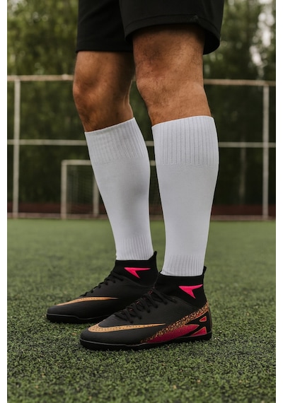 Çoraplı Superfly Halı Saha Futbol Ayakkabısı Siyah