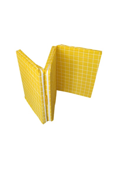 Katlanır Yatak Yer Yatağı Sünger Yatak Tek Kişilik 80x180 Sarı Pano 6 Cm