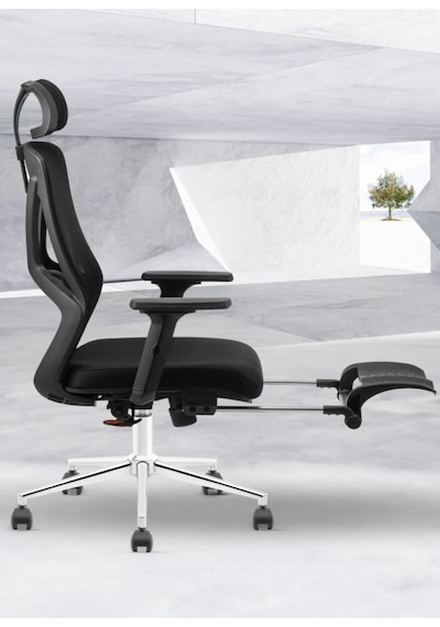 Shoyse Fileli Yönetici Koltuğu Ayak Uzatmalı Ofis Koltuğu Ergonomik Ofis Koltuğu Siyah