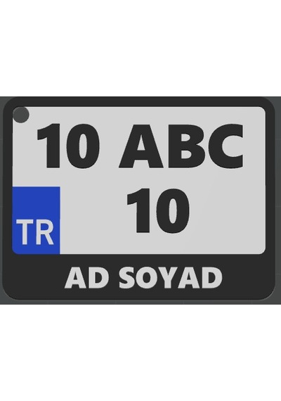 Anahtarlık Plaka Beyaz - Siyah