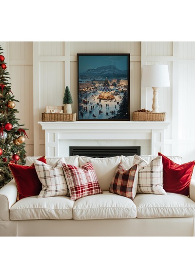 25'li Noel Duvar Sanatı Seti, Noel Poster Seti, Rustik Noel Baskıları