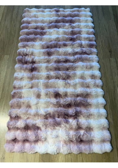 Hoom Rugs Rabbit 420 Multi Lila Çift Renkli Peluş Halı Çok Renkli