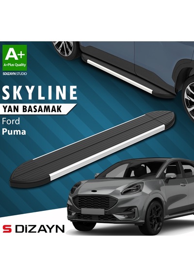 S-dizayn Ford Puma Skyline Aluminyum Yan Basamak 173 Cm 2019 Üzeri A+ Kalite