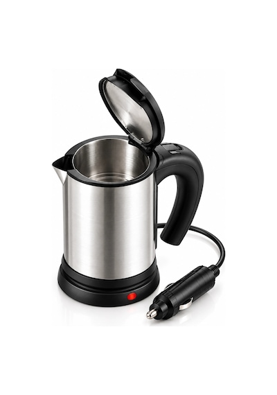 Araçta Sıcak Su Hazırlamak İçin 12v Çakmak Girişli Paslanmaz Çelik Su Isıtıcı Kettle