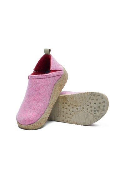 Comfortfusse Lumi-w - Kadın Ortopedik Yün Keçe Ev Ayakkabısı Pembe Yün
