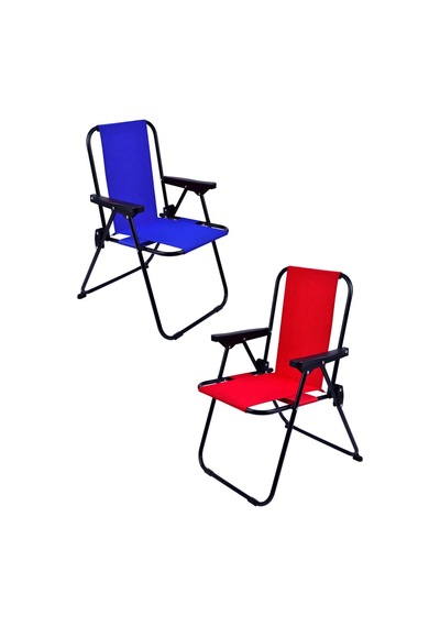 Exent 2 Adet 2-6 Yaş Lüx Çocuk Piknik Sandalyesi-mini Kamp Sandalyesi-kırmızı-mavi Çok Renkli